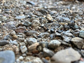 Close-Up of Pebbles and Small Stones on the Ground