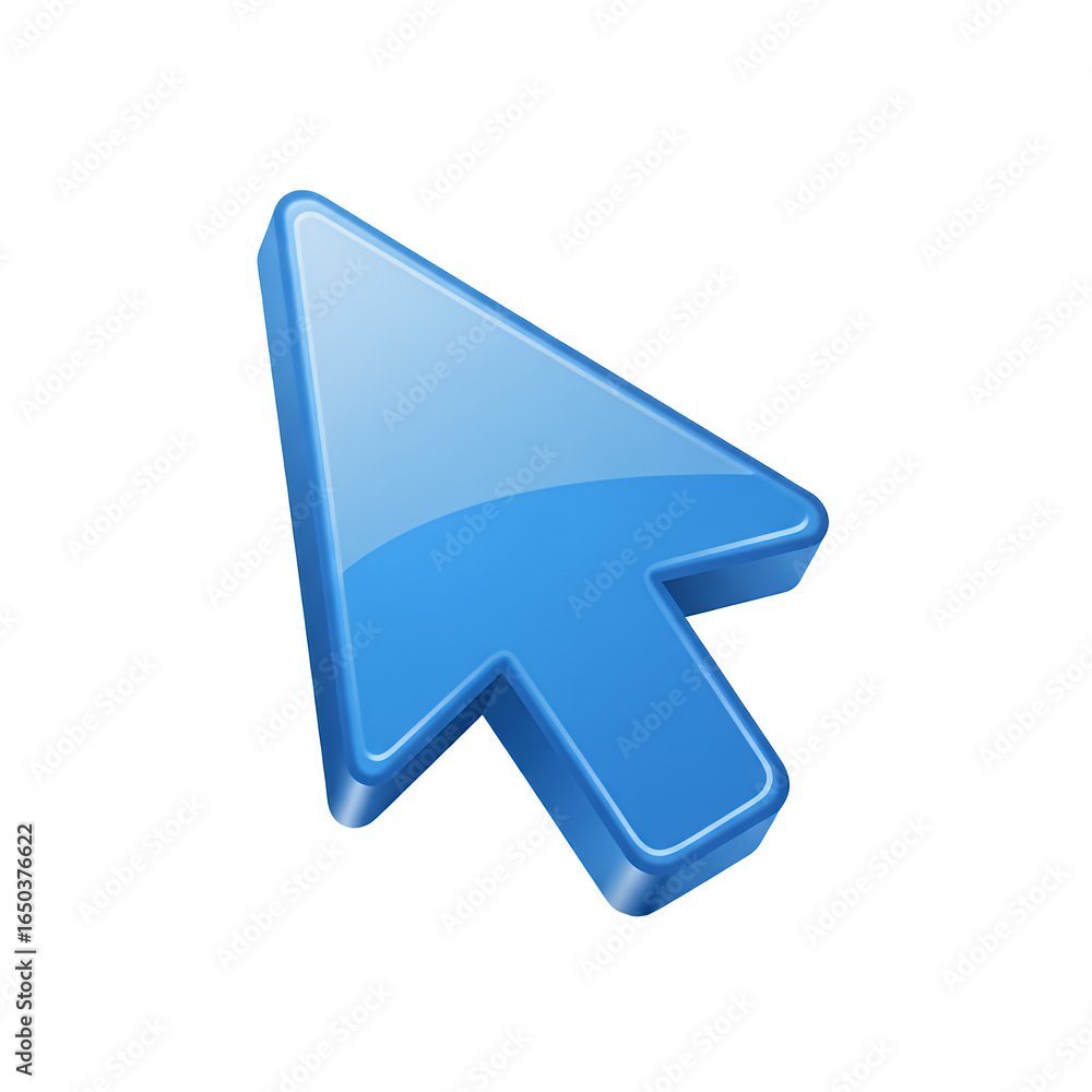 Poster stylish blue cursor arrow pointing the way to success and innovation, perfect for modern tech design