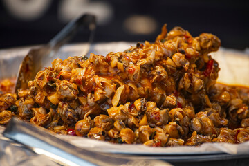  a plate of classic Taiwanese cold snail salad