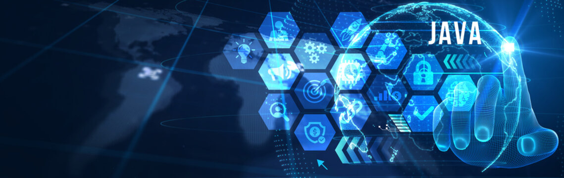 Software, web development, programming concept. Programming languages java and program. Software development. 3d illustration