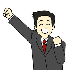 拳をあげて喜ぶビジネスマン