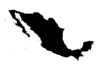 Mexico Map Black Edition – Minimalist North America Country Vector for Wall Art, Education, and Travel Posters