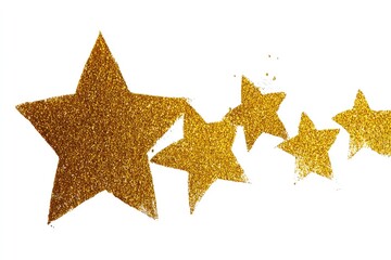 Obraz premium Gold glitter stars on white background