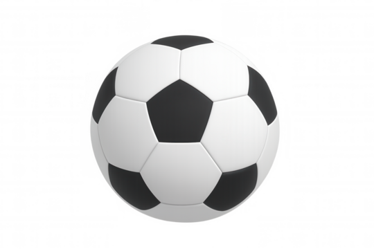 Soccer ball featuring a transparent background, ideal for enhancing sports-themed projects with a classic and dynamic touch