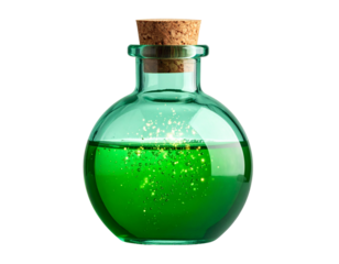 green bottle isolated on white background