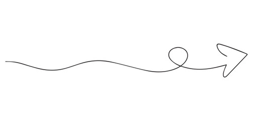 Black curved arrow with loop line art vector © Mehedy