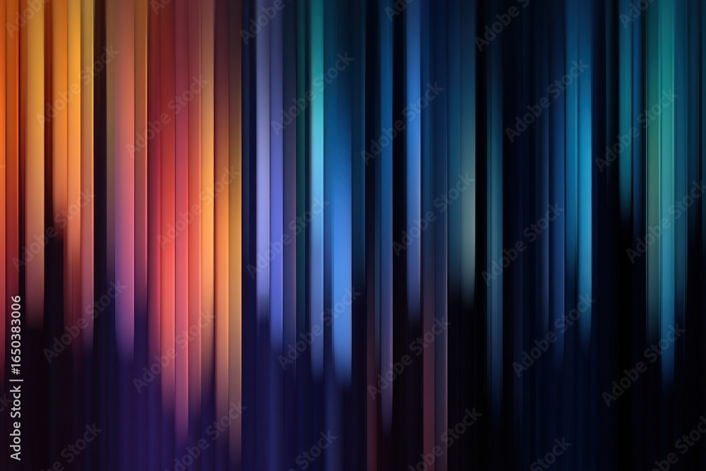 Poster dynamic striped background showcasing vibrant colors flowing vertically through a gradient of hues f