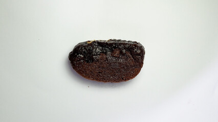 Dark Chocolate Biscuit on White Background