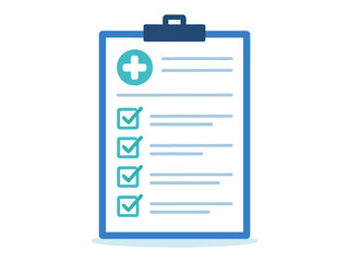 Medical Checklist Icon on Clipboard – Healthcare Task List Vector
