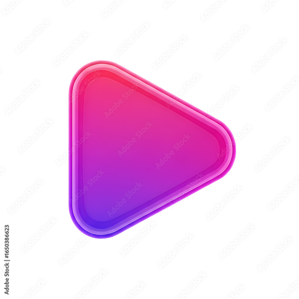 Poster vibrant play button icon with a modern gradient, perfect for multimedia projects, streaming apps, an