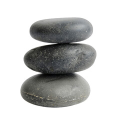 Stacked smooth dark gray stones