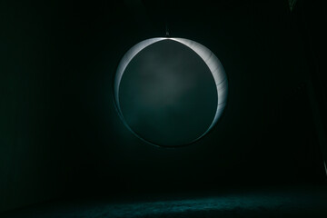 Partial Solar Eclipse in Darkened Sky