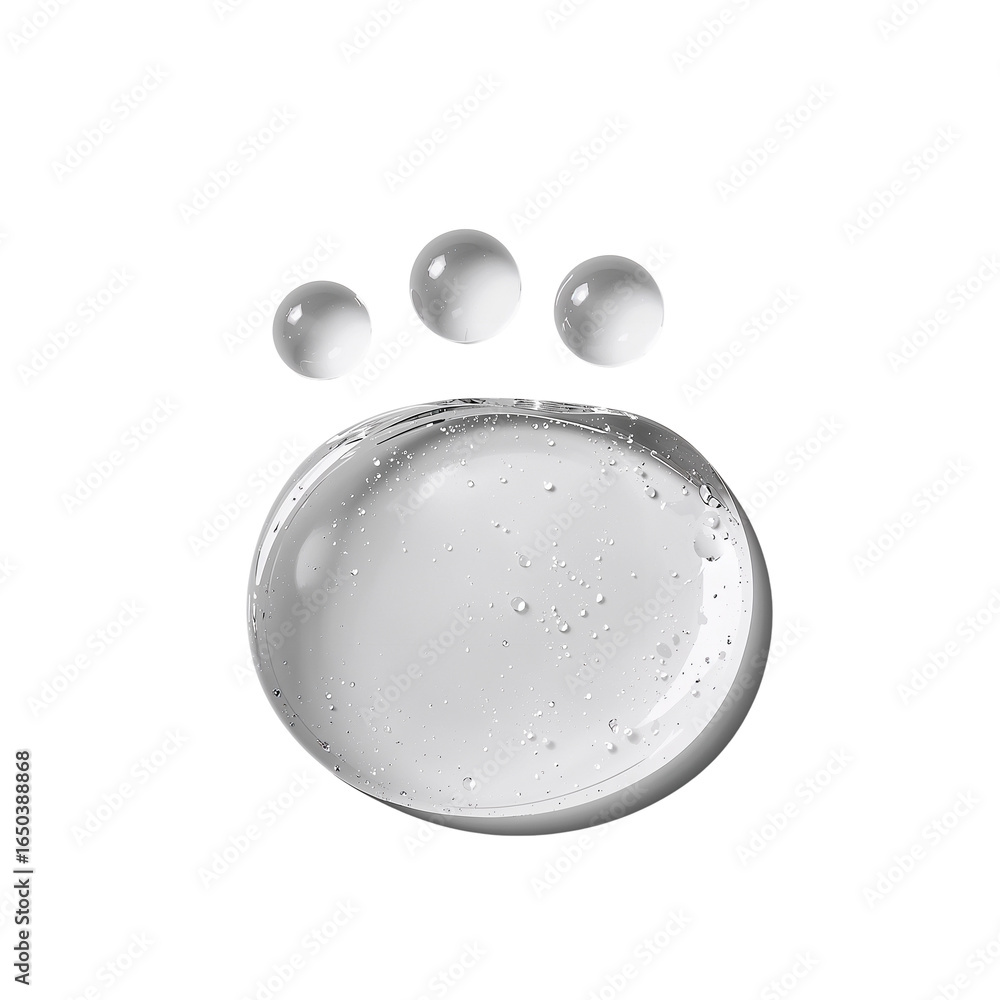 Aufkleber serene spherical water drop arrangement on a translucent background creating a minimalist visual