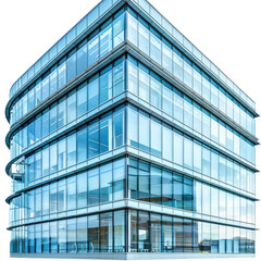Obraz premium Modern glass office building, showcasing its contemporary architecture and transparent design. background removed
