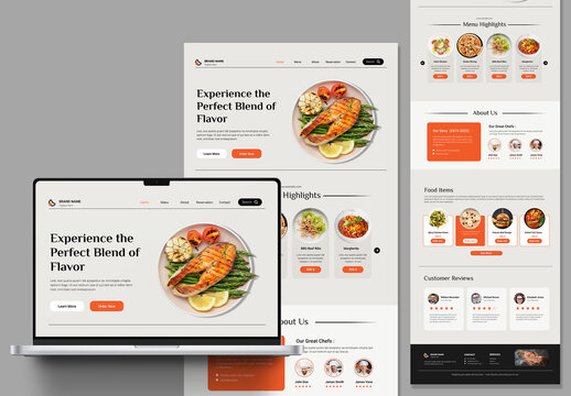 Restaurant Landing Page Layout