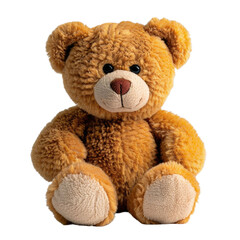 Obraz premium Adorable brown teddy bear sitting, plush toy, soft fur. background removed
