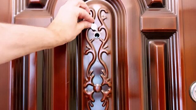 A door peephole opens to reveal the outside world-offering a discreet moment of observation, safety, and curiosity through a tiny lens of clarity