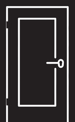Modern Door Icon Silhouette | Black Vector Artwork