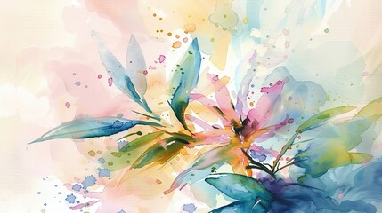 A whimsical watercolor sketch of a mischievous fairy peeking out from behind a blooming wildflower  ,Abstract