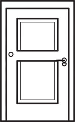 Modern Door Icon Silhouette | Black Vector Artwork