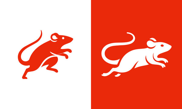 Red and white mice in dynamic poses