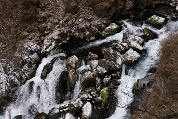 華厳の滝 日光 栃木 冬の12月の滝 / Kegon Falls Nikko Tochigi December Winter Waterfall