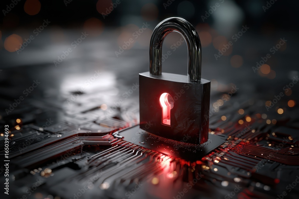 Poster Cybersecurity data governance focuses on protecting private information through innovative technologies and secure practices within digital environments