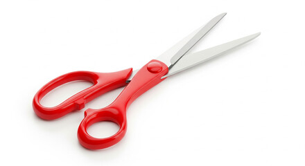 Sharp Red Handle Scissors Open Isolated transparent background