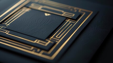 Art deco-inspired wedding invitation suite