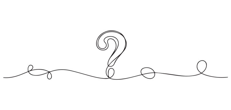 Elegant single line drawing of a question mark symbol punctuation inquiry