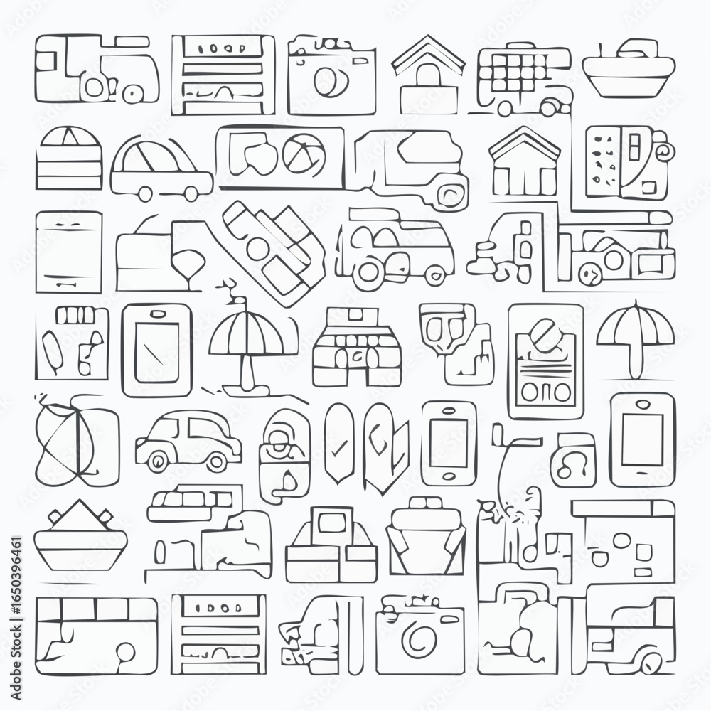 Aufkleber stylish vector icons arranged in a neat pattern for versatile use