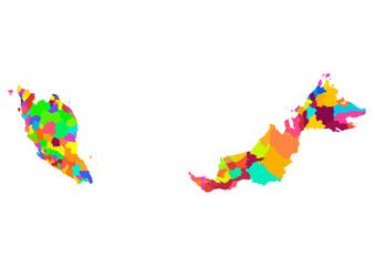 Obraz premium Malaysia Map Color Detail Edition 2– Detailed Country Vector for Geography Projects, Tourism, and Posters