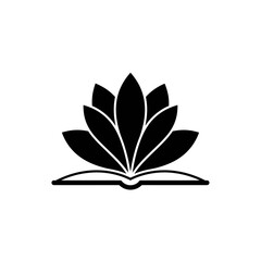 Lotus Flower and Open Book Symbol of Knowledge, Growth, and Enlightenment