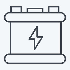 Icon Accumulator. related to Charging symbol. line style. design editable
