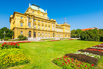 Neo-Baroque palace of Croatian national theater in Zagreb, Croatia