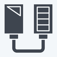 Icon Solar Power Charger. related to Charging symbol. glyph style. design editable