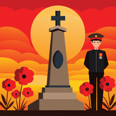 Remembrance Day – Red Poppies and War Memorial Tribute
