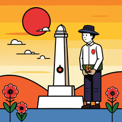 Remembrance Day – Red Poppies and War Memorial Tribute