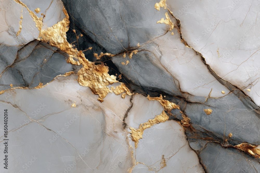 Poster refined marble and gold wallpaper showcasing an elegant abstract design with intricate patterns in n