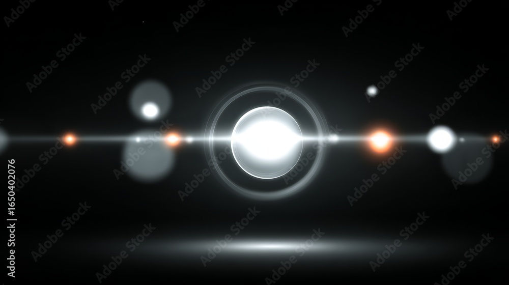 Poster a solitary beam of brilliant light emerges from the middle of a deep pitch black background creating