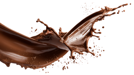 Chocolate splash on a black background.