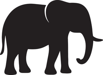 Elephant silhouette vector for wildlife, safari, and nature design, decoration, and artwork projects.