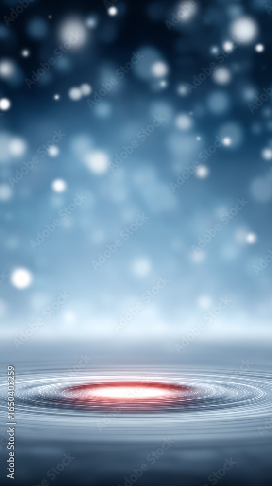 Aufkleber a solitary vibrant red light casting a soft ethereal glow upon a dark textured black surface creatin