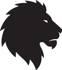 Lion head silhouette vector for wildlife, strength, and predator design, logo, and artwork projects.