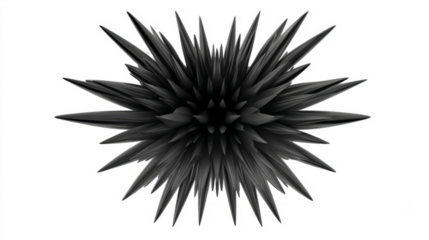 Abstract Spiky Black Shapes on White Background