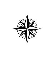 Obraz premium Black and white compass rose design