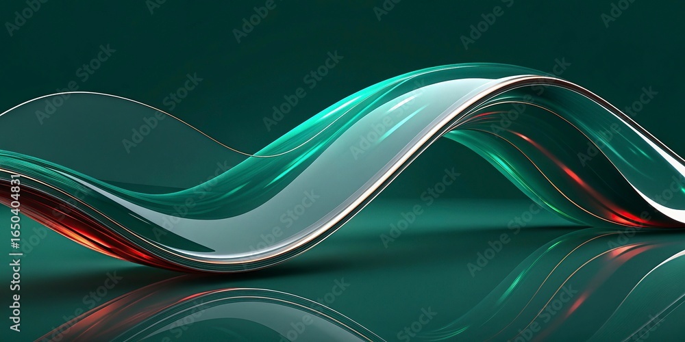 Poster abstract wave on black background. computer generated illustration. 3d rendering.3d render, abstract