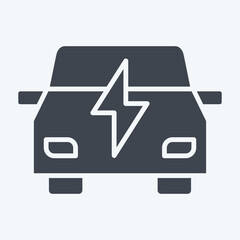Icon Electric Car. related to Charging symbol. glyph style. design editable