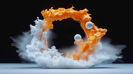 Digital composite: phases of a ball throw-catch sequence forming a circular motion study