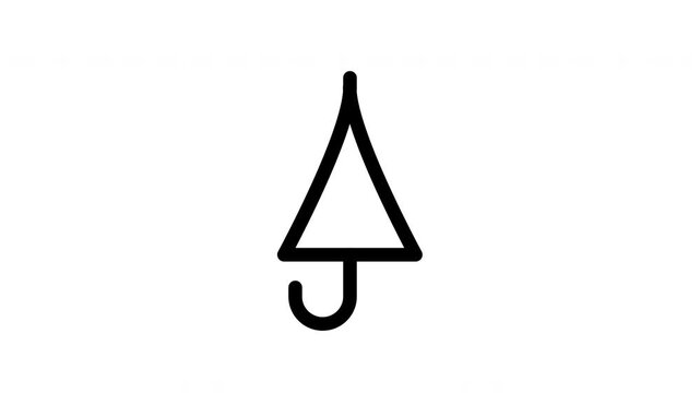 Umbrella opening under rain drops animation